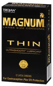 Trojan Magnum Thin Condoms Large Size, Lubricated