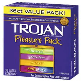 Trojan Pleasure Pack Lubricated Condoms (3 Count)