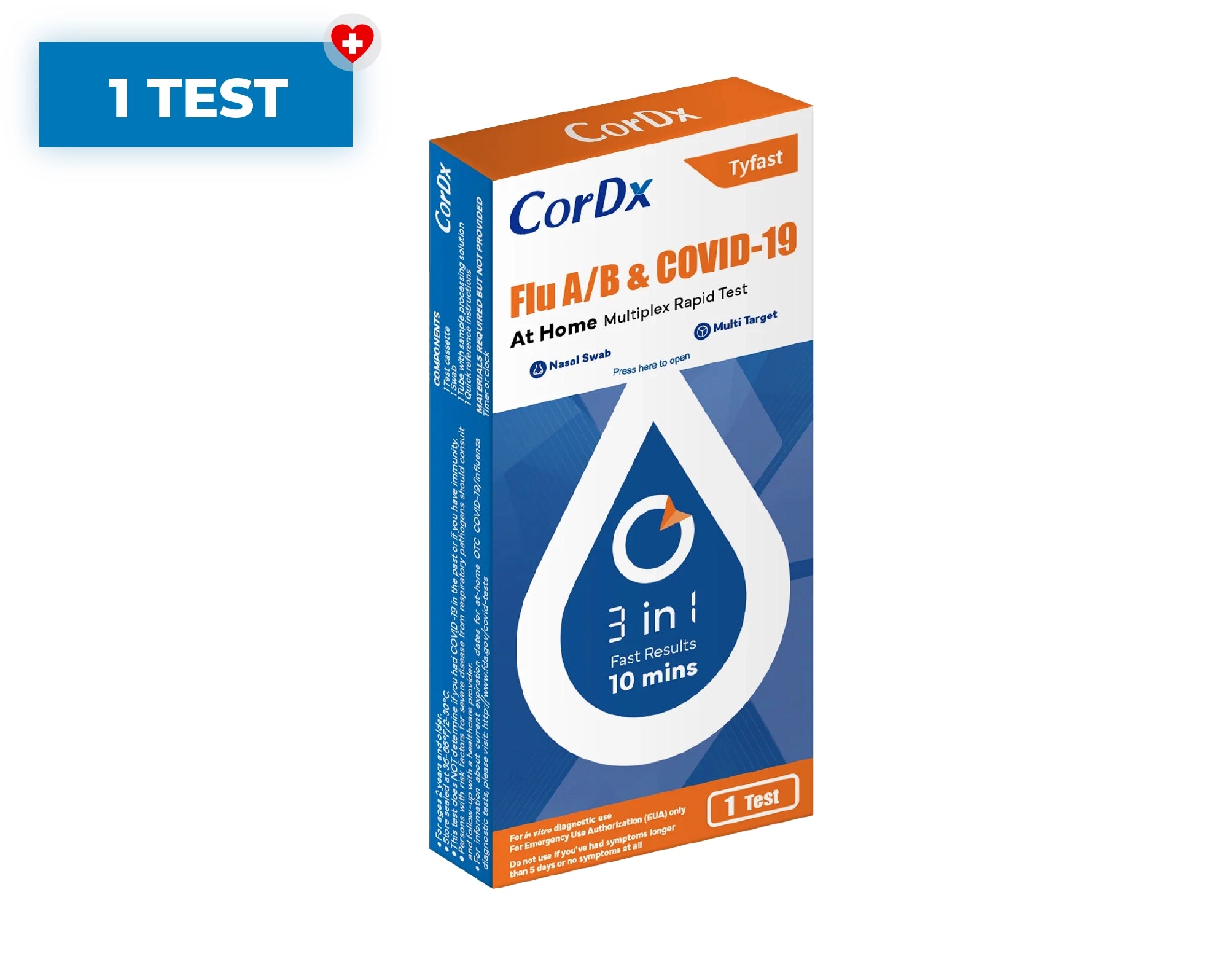 CorDx TyFast Flu A/B & COVID-19 At Home