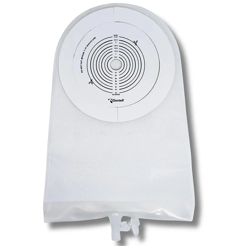 Gentell 1-Piece Urostomy Pouch, Clear, With Adhesive