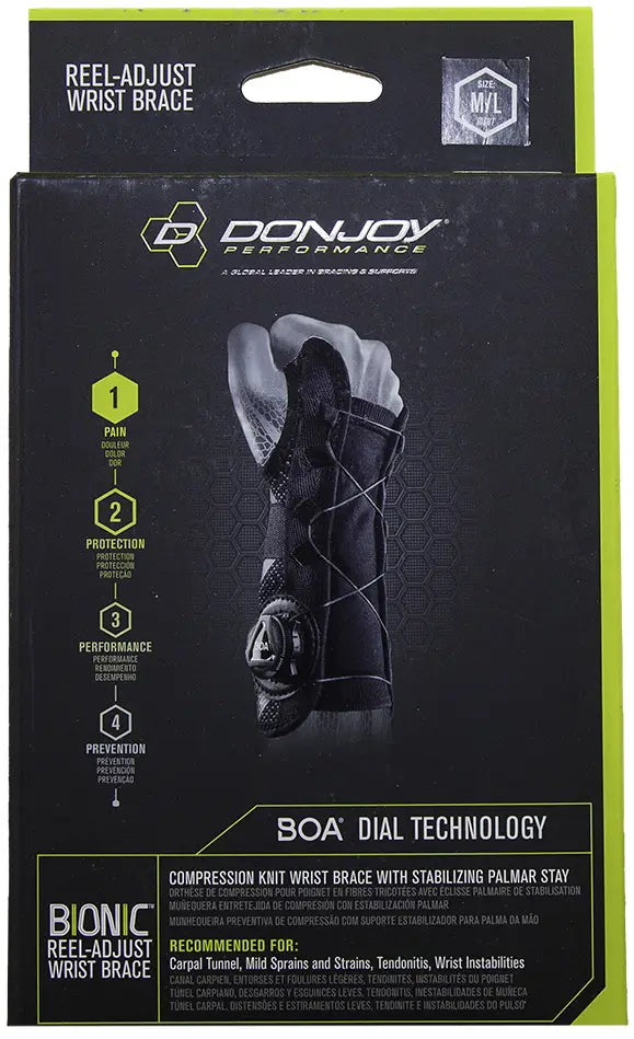 DJO Performance Bionic Reel-Adjust Wrist Brace