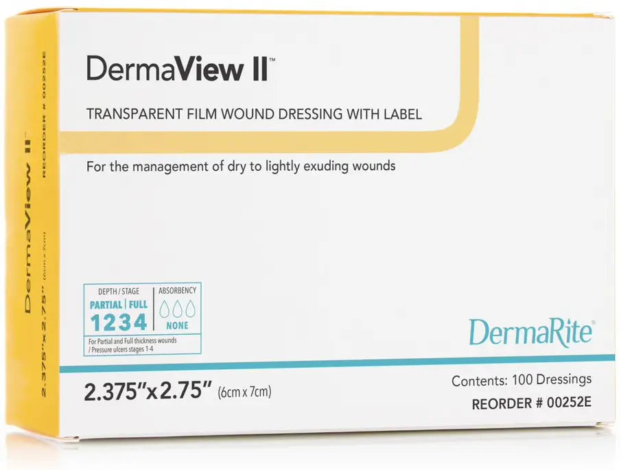 DermaRite II Transparent Film Wound Dressing, 2.37" x 2.75"