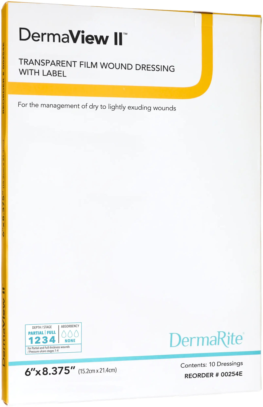 DermaRite DermaView II Transparent Film Frame — Adhesive Wound Dressing