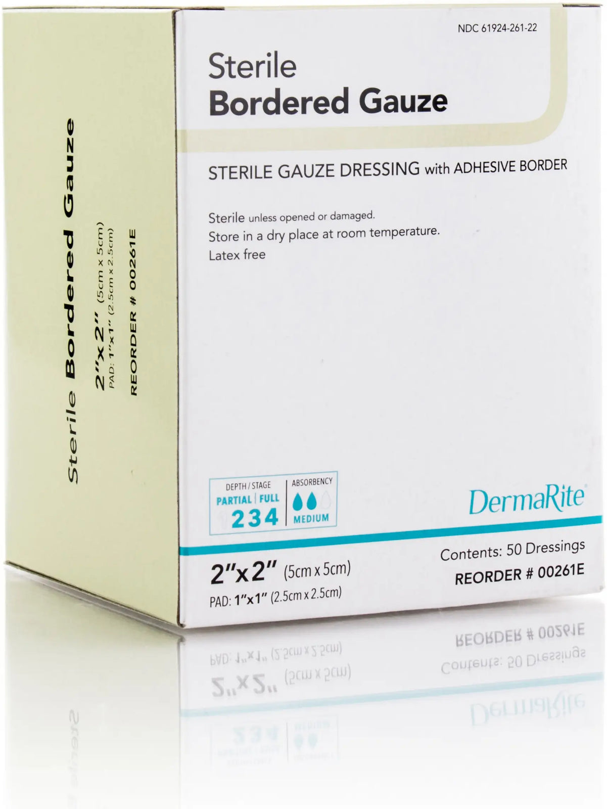 DermaRite Sterile Border Gauze Dressing with Adhesive Border