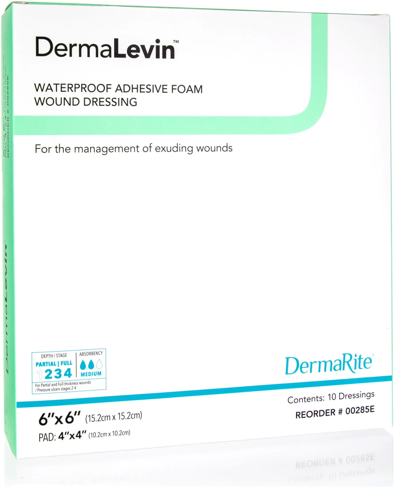 DermaRite Waterproof Foam Dressing with Border 6x6 Inch