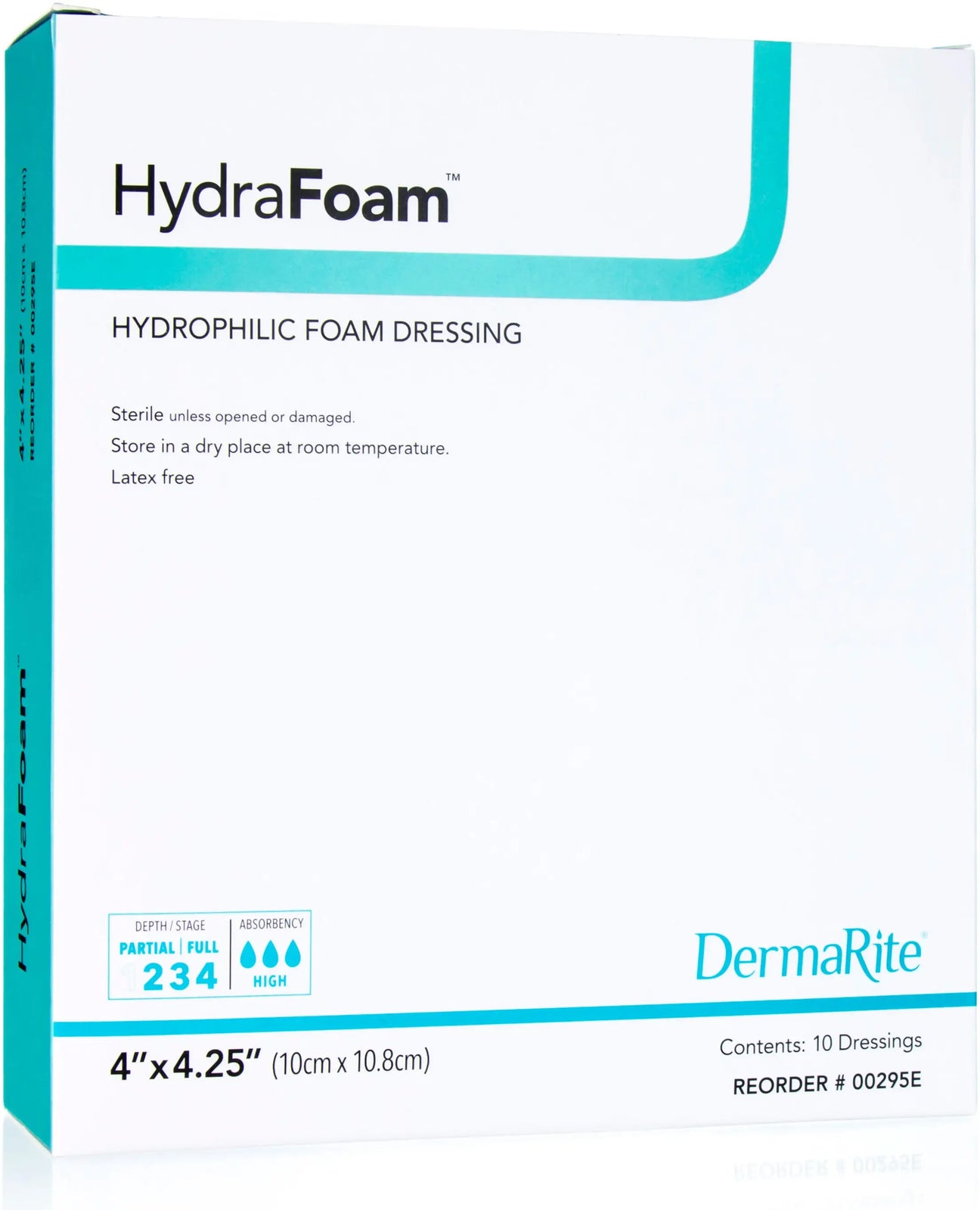 DermaRite HydraFoam Hydrophilic Foam Dressing 4 in x 4.25 in