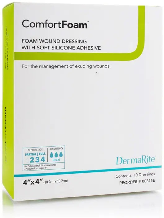 DermaRite ComfortFoam Self-Adherent Soft Silicone Foam Dressing