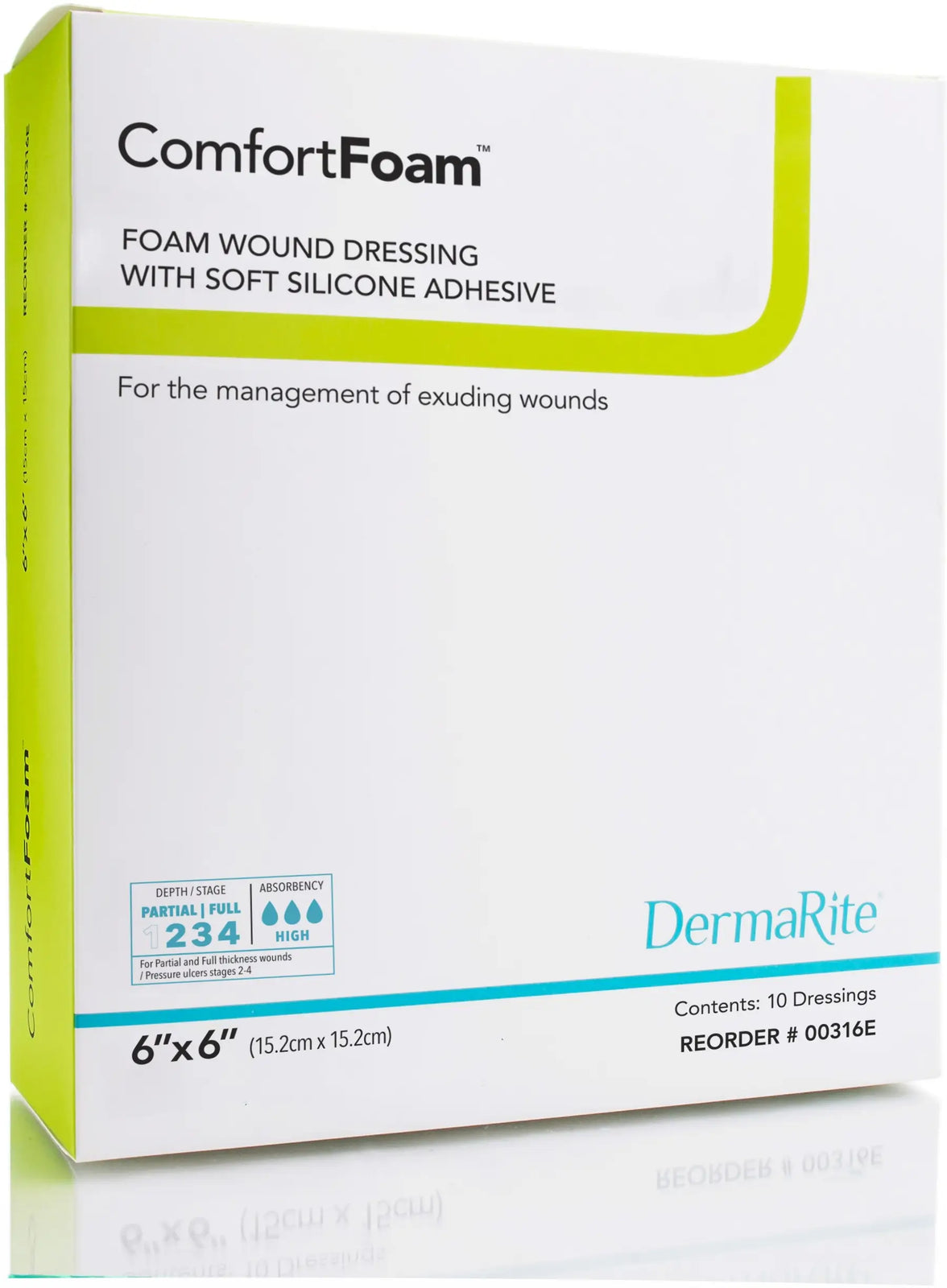 DermaRite ComfortFoam Self-Adherent Soft Silicone Foam Dressing