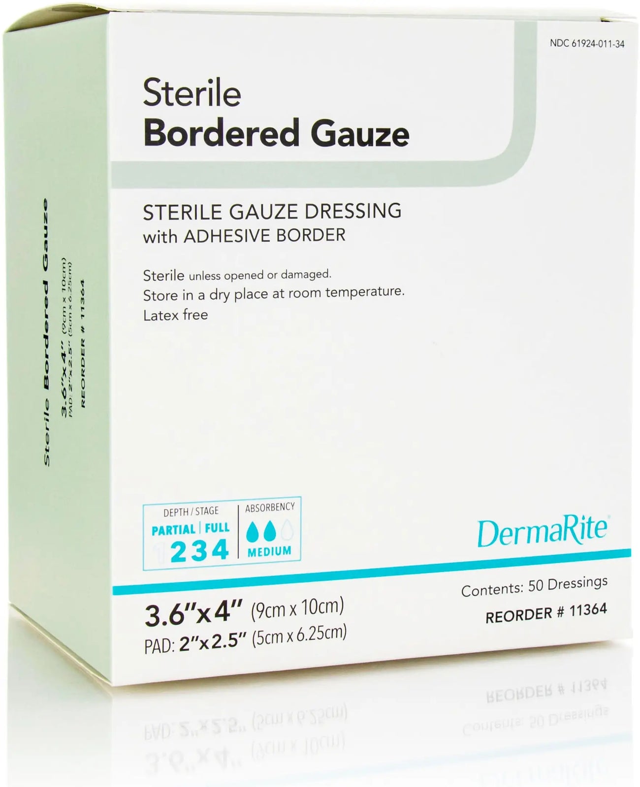 DermaRite Sterile Border Gauze Dressing with Adhesive Border