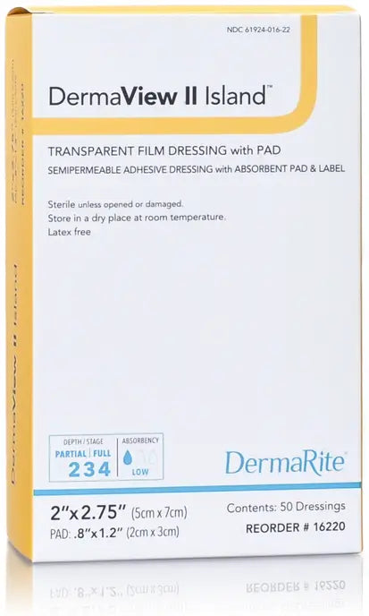 DermaRite II Island Transparent Film Wound Dressing
