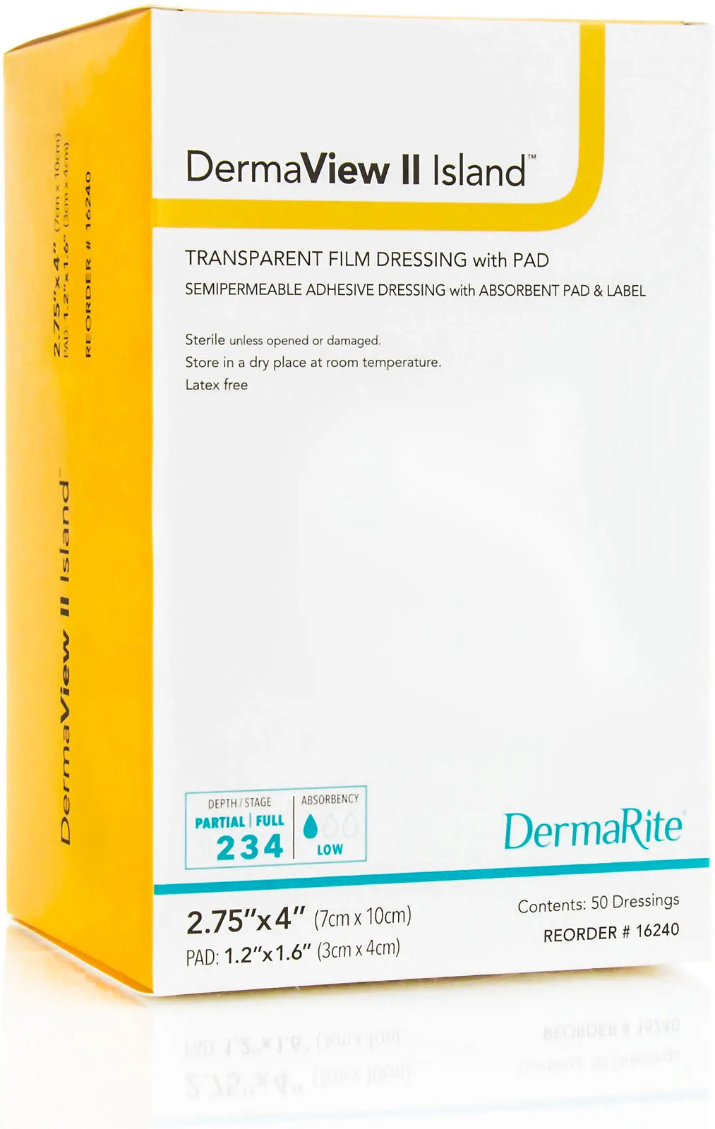 DermaRite II Island Transparent Film Wound Dressing