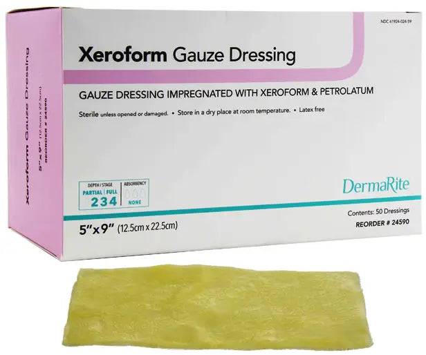 DermaRite Xeroform Gauze Wound Dressing