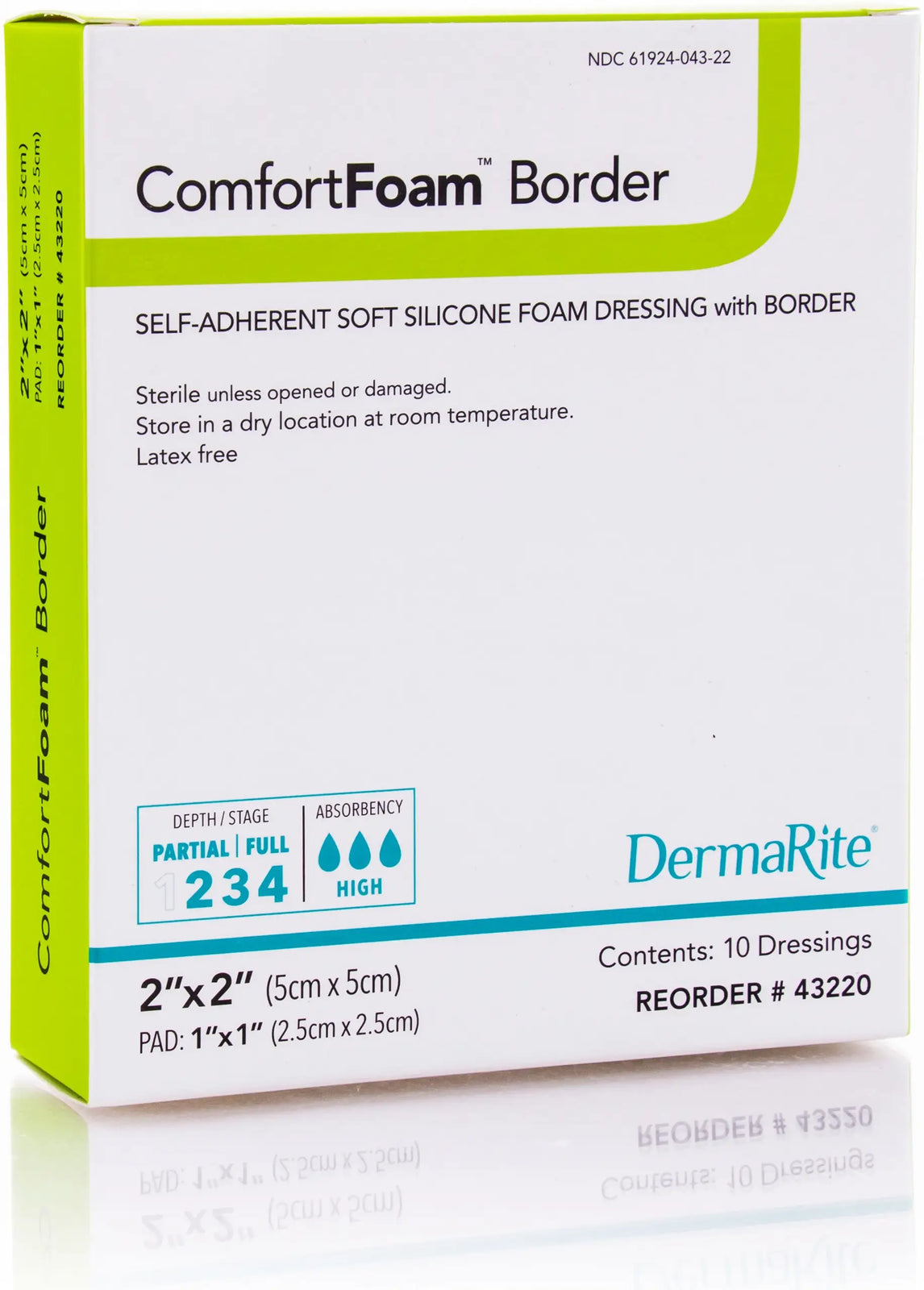 DermaRite Self-Adherent Soft Silicone Foam Dressing with Border