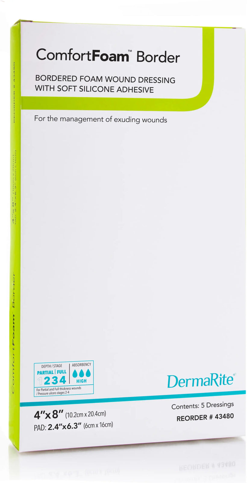 DermaRite ComfortFoam Silicone Foam Border Dressing