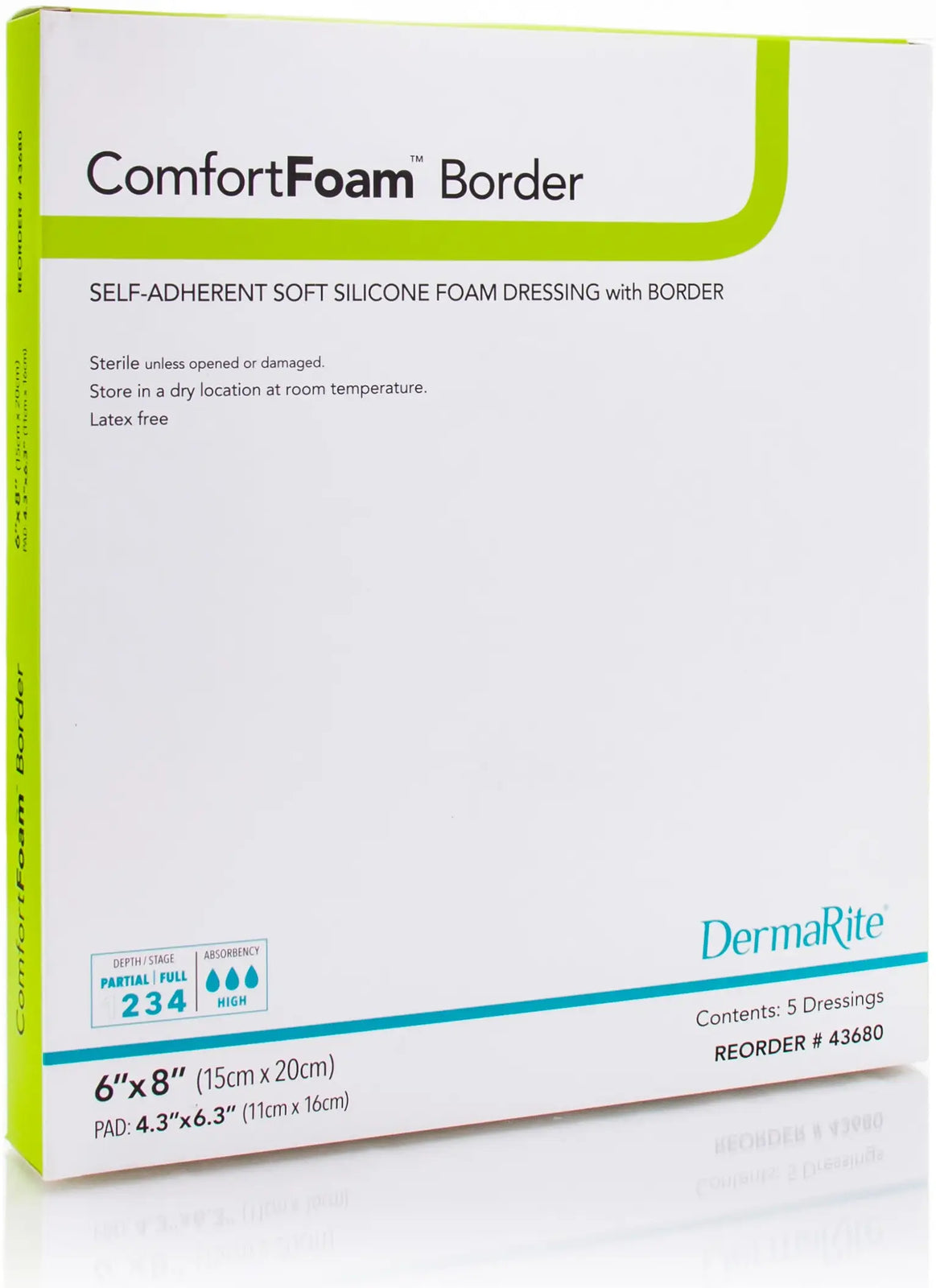 DermaRite Silicone Foam Border Dressing - Multiple Sizes Available