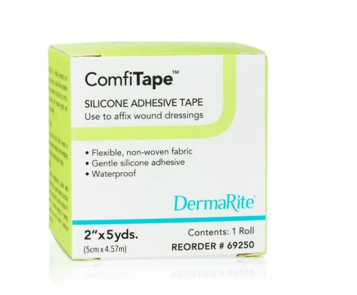 DermaRite ComfiTape Silicone Adhesive Tape, 2 in x 5 yd