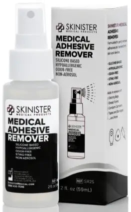 Skinister Hybrid Adhesive Remover Wipes with 2 fl oz Spray Solution, Box of 50