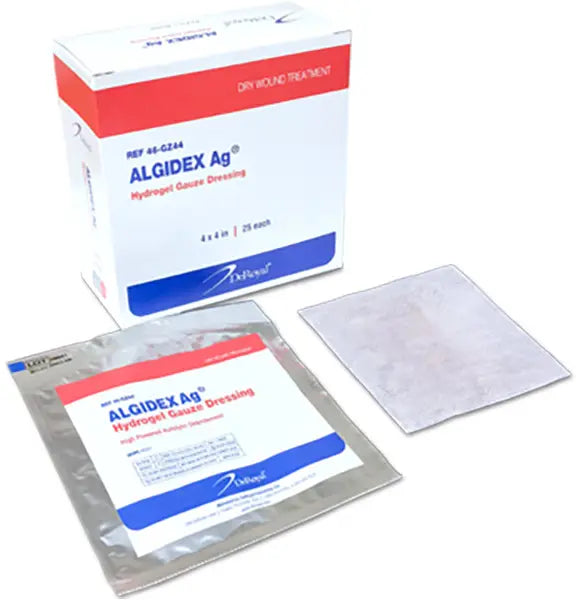DeRoyal Algidex Ag Hydrogel Gauze Pads 4" x 4"