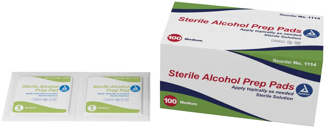Dynarex Alcohol Prep Pads - Sterile Medical Wipes