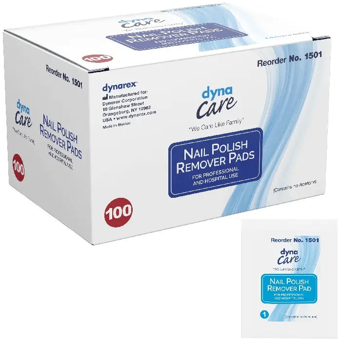 Dynarex Nail Polish Remover Pads, No Acetone