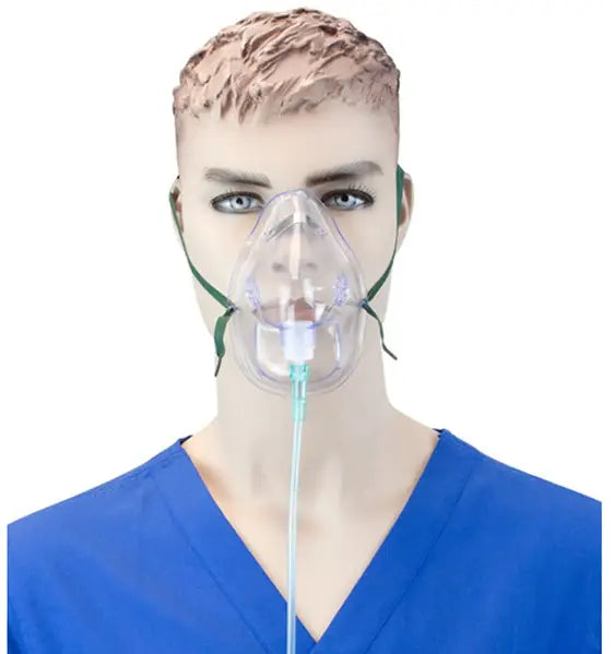 Dynarex Resp-O2 Medium-Concentration Adult Oxygen Mask with 7ft Tubing