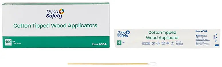 Dynarex Cotton Tip Wood Applicators, Sterile 6"