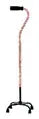 Designer Quad Cane with Small Base and Adjustable Height