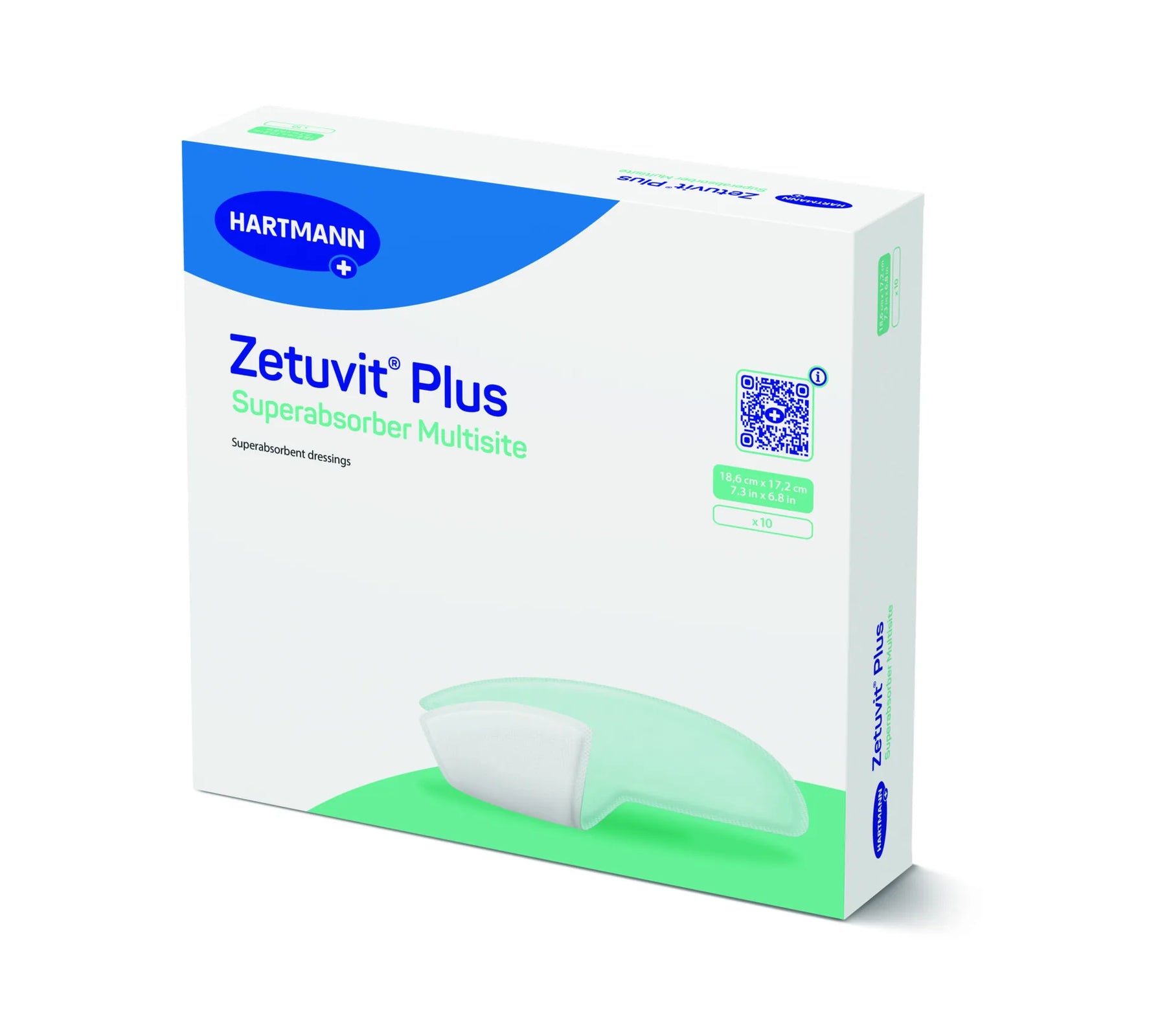 HARTMANN Zetuvit Plus Non-Bordered Superabsorbent Multisite Dressing, 7.3 x 6.8 Inch