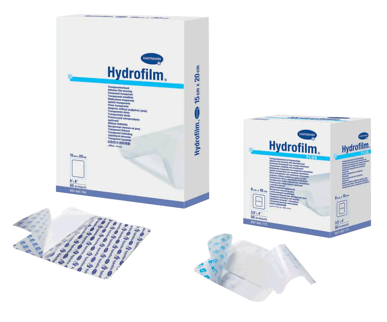 Hartmann-Conco Hydrofilm Plus Standard Transparent Film Composite Dressing 3-1/2" x 4"