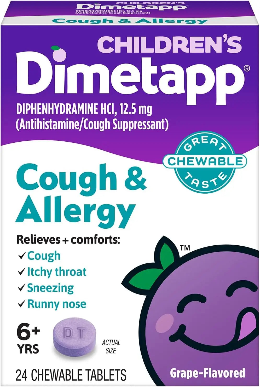 Child's Dimetapp Cough & Allergy Chewable, 24 ct
