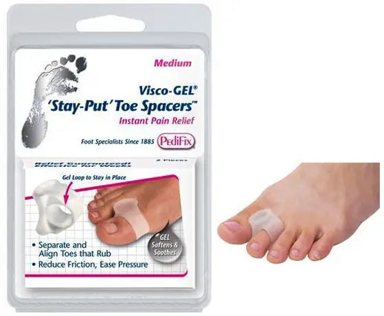 Pedifix Visco-GEL Stay-Put Toe Spacers, Medium