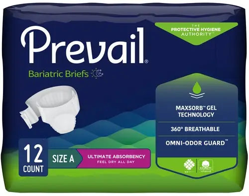 Prevail Bariatric Adult Briefs - Size A, B, C