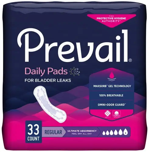 Prevail Female Bladder Control Pad, 16 Inch Length, Heavy Absorbency