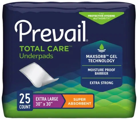 First Quality Prevail Underpads – Super Absorbent Underpad, X-Large 30" x 30"
