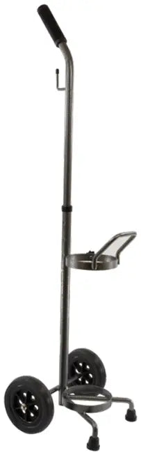 Roscoe Adjustable D/E Oxygen Cart, Silver Vein Finish, 38.5"-42.5"