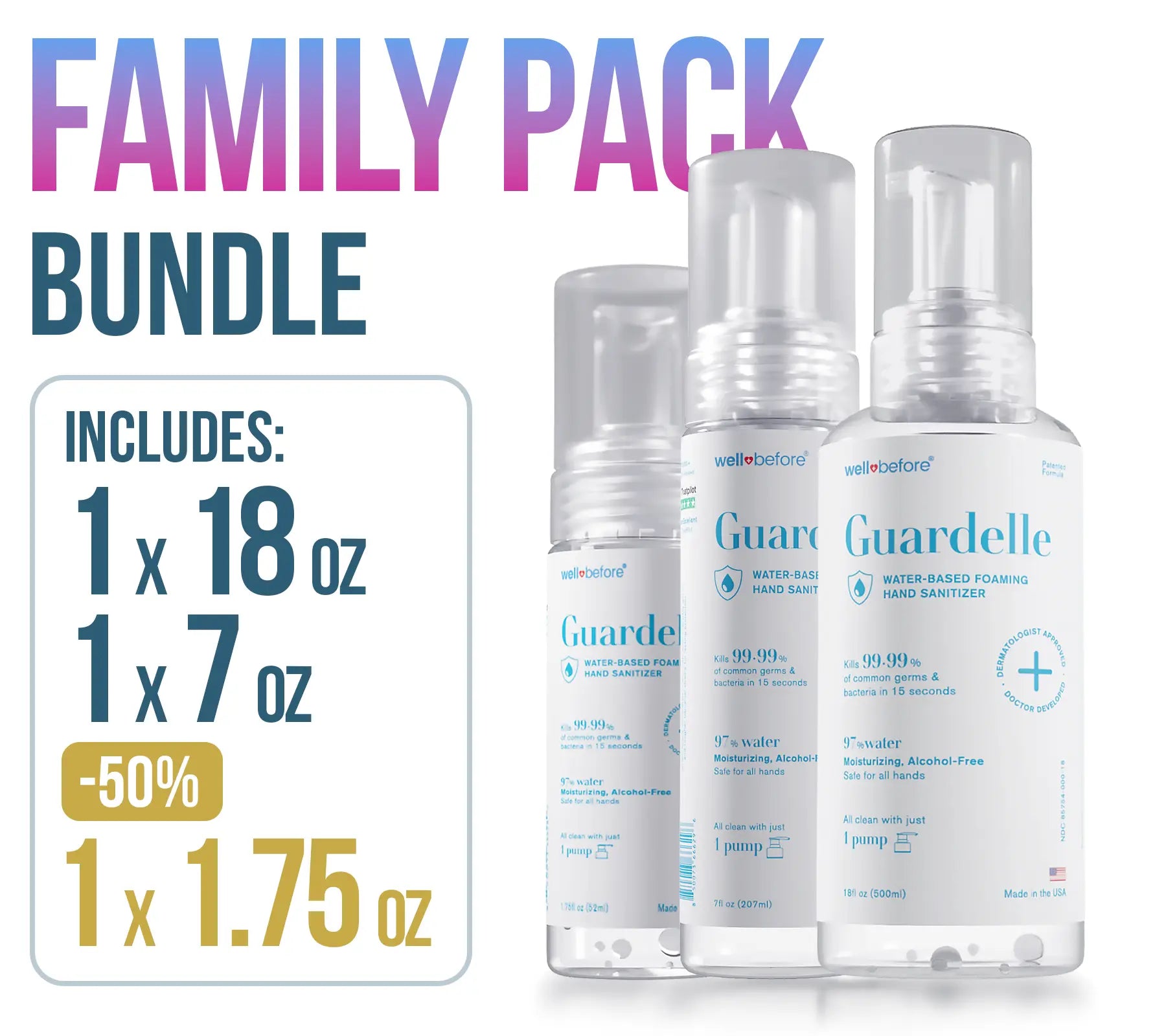 Guardelle Water-Based Foaming Hand Sanitizer Bundles