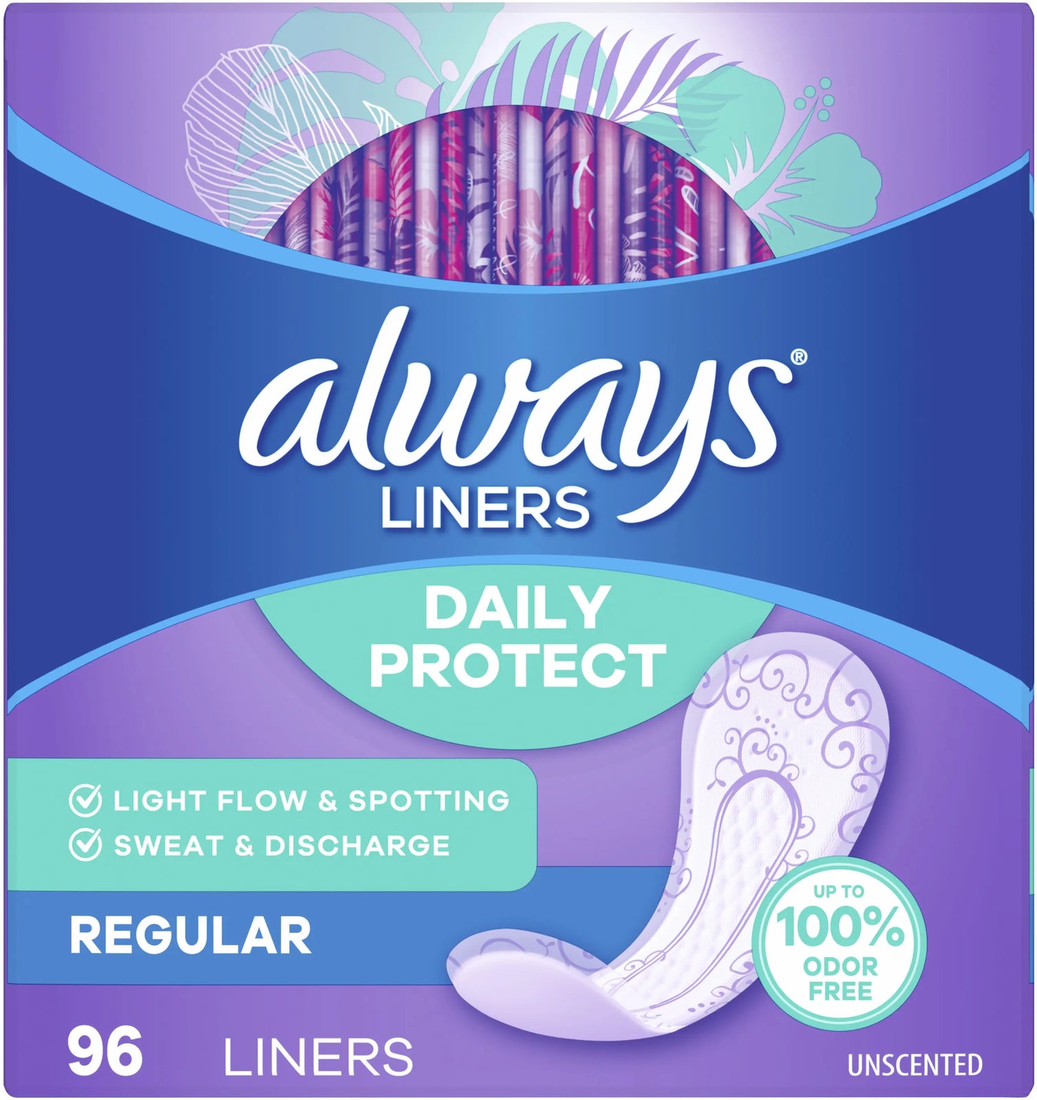 Always Daily Protect Liners, Regular Length, Unscented