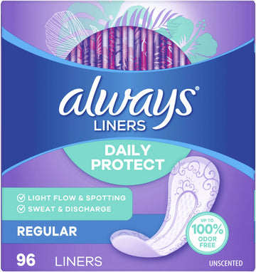Always Daily Protect Liners, Regular Length, Unscented