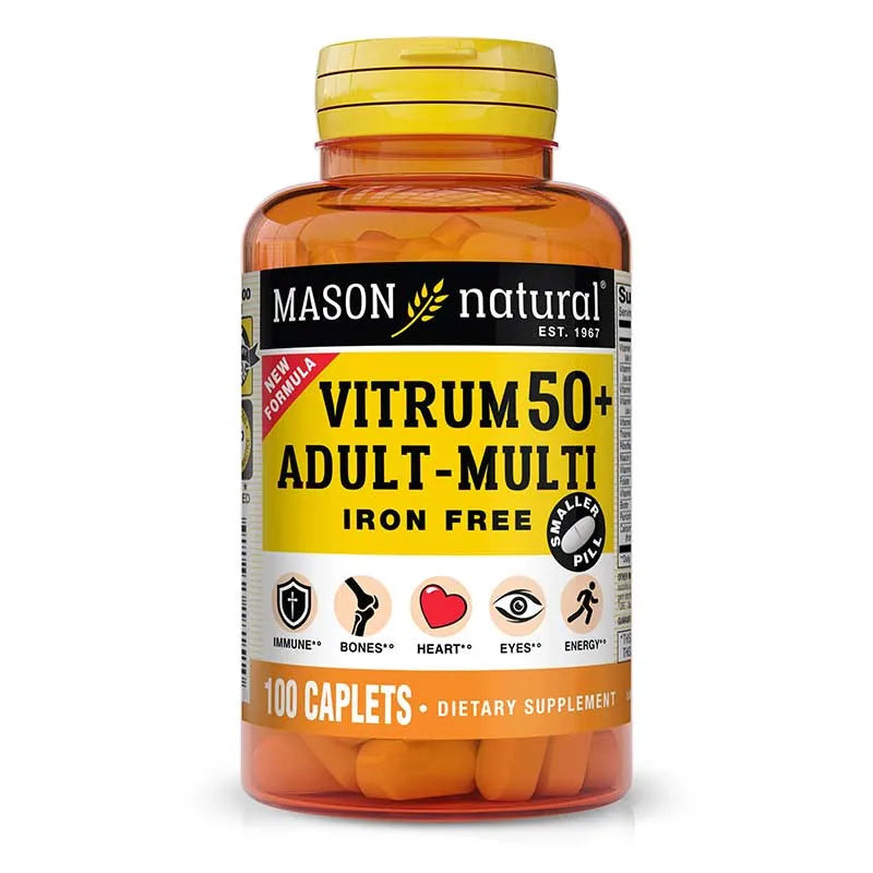 Mason Natural Vitrum 50+ Adult Multi Iron Free, 100 Caplets