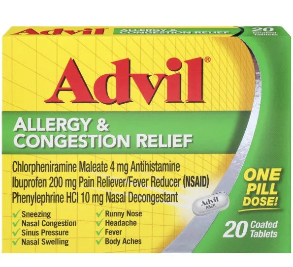 Advil Allergy & Congestion Relief Tablets, 20 ct
