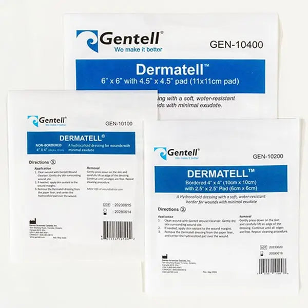 Gentell Dermatell Hydrocolloid Sacral Dressing, 6" x 7"