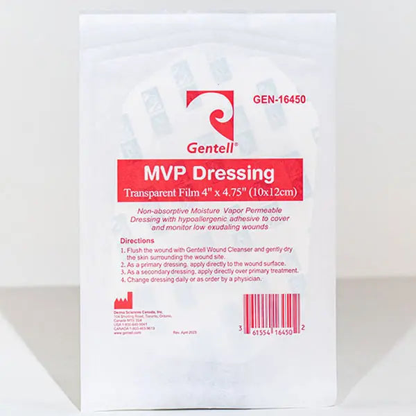 Gentell MVP Transparent Dressing, 4" x 4.75"