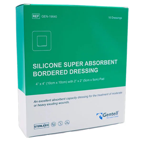 Gentell Silicone Super Absorbent Bordered Dressing