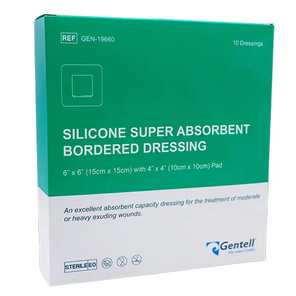 Gentell Silicone Super Absorbent Bordered Dressing