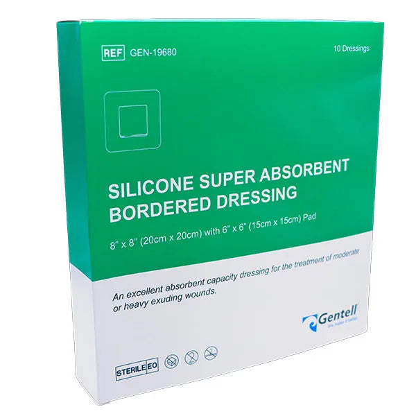 Gentell Silicone Super Absorbent Bordered Dressing