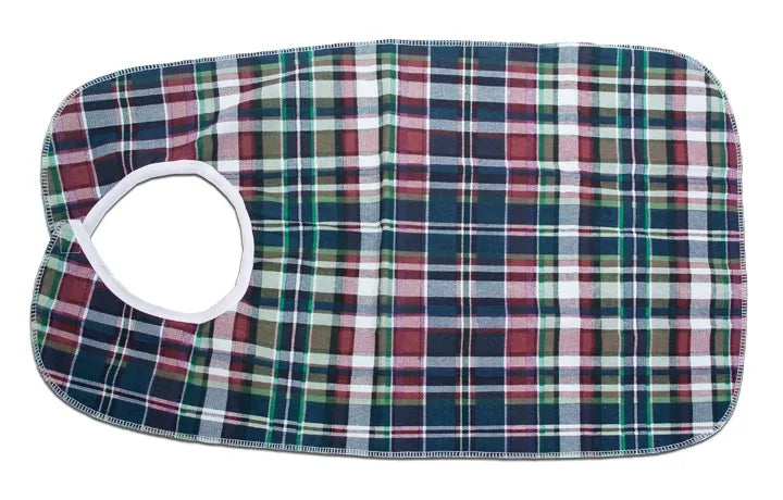 Essential Medical Supply Deluxe Bib, Plaid, 18 x 30 Inch