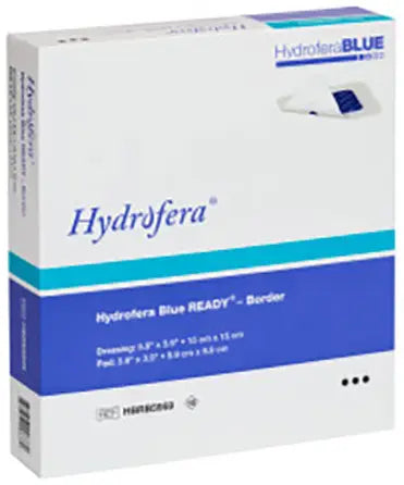 BSN Jobst Hydrofera Blue Ready Border Antibacterial Foam Dressing 5.9 x 5.9 in