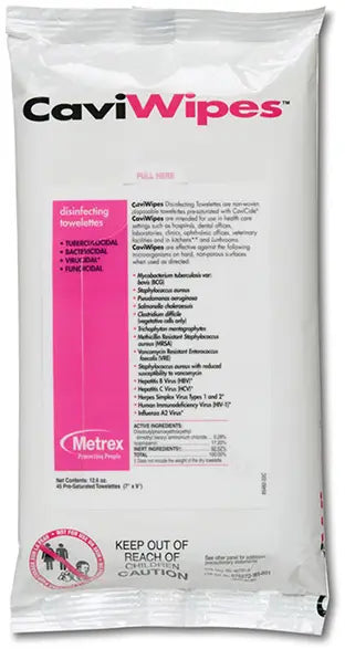Hopkins Medical Products CaviWipes Surface Disinfectant Wipes - 7" x 9" Flat Pack