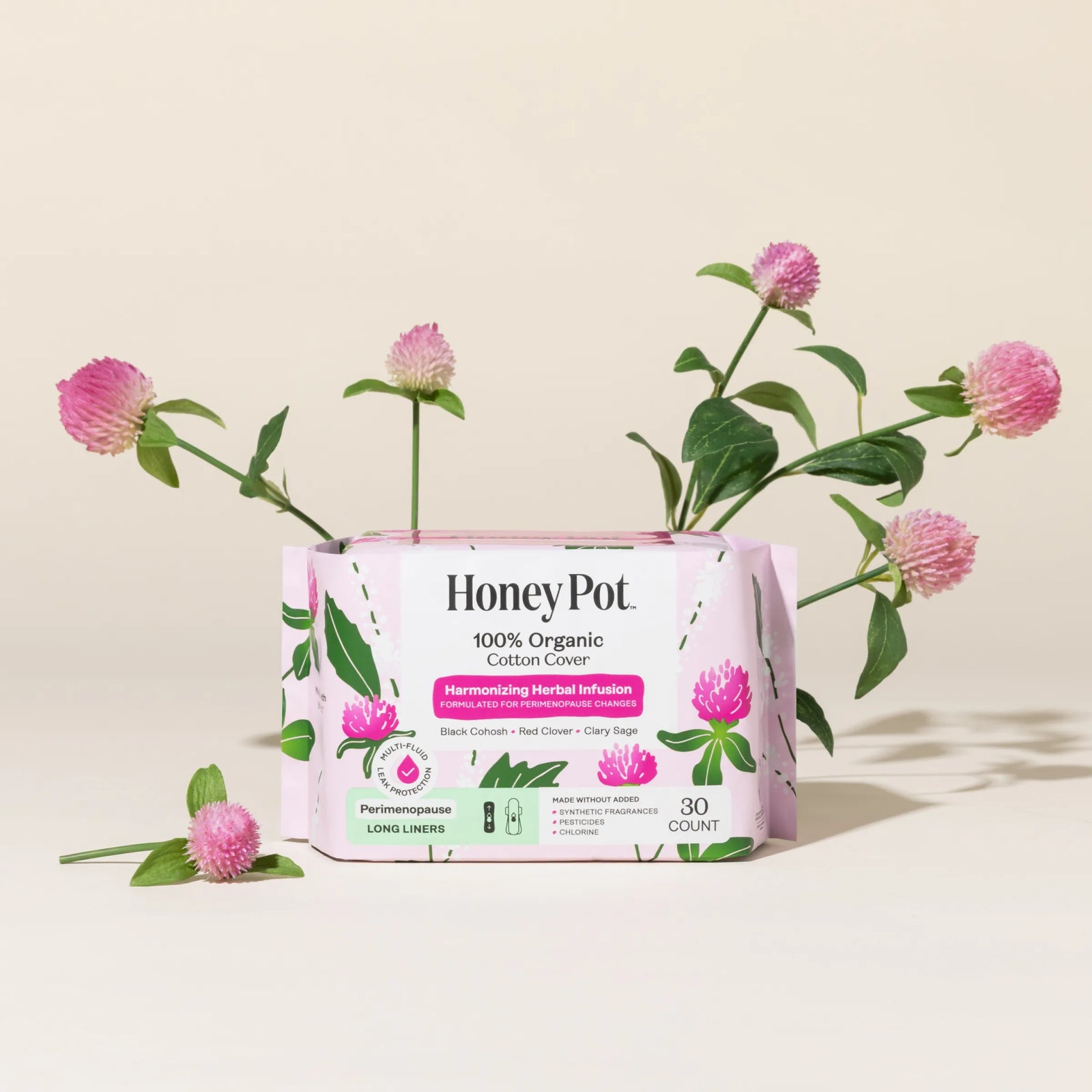 Honey Pot Harmonizing Herbal Infusion Peri-Menopause Liners, Long