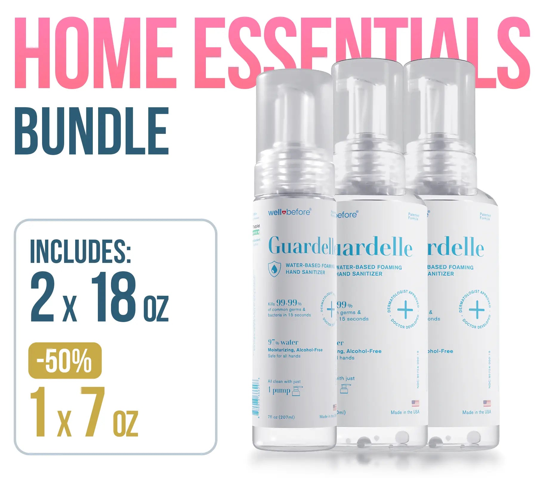 Guardelle Water-Based Foaming Hand Sanitizer Bundles